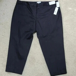 Liz Claiborne Emma Pants 24W NWT Women's Plus Size Ankle Length Black Slimming